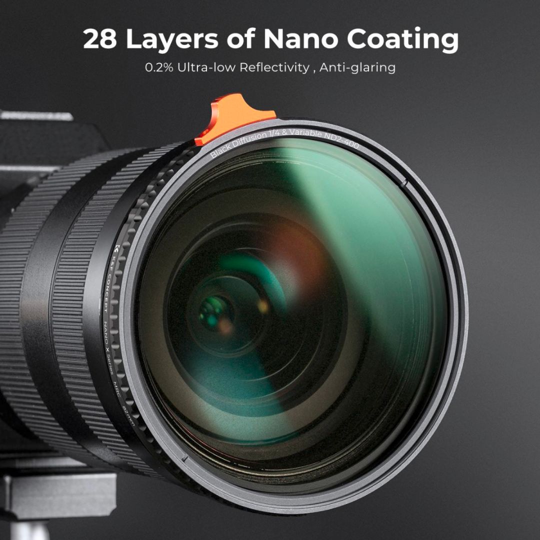 K&F Concept 49mm Black Mist 1/4 + ND2-400 Variable ND Filter Anti-reflection Green Film Nano-X Series KF01.2016 - 5